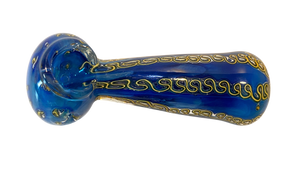 4.5" Blue Trippy Design Hand Pipe