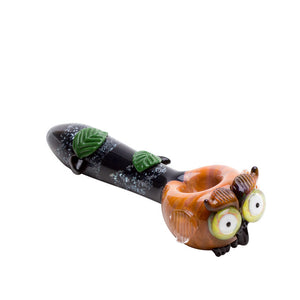 4" Hootie the Owl Glass Hand Pipe